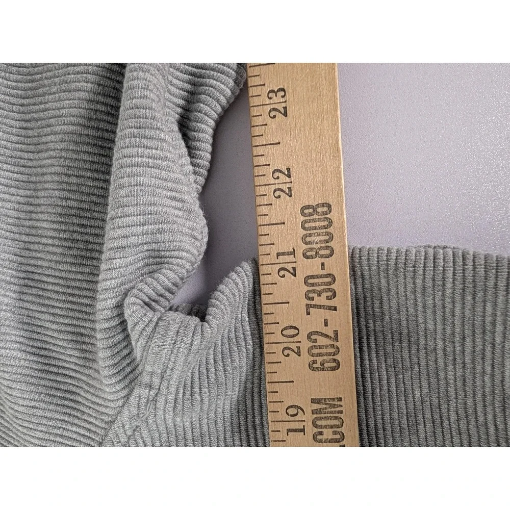 Adidas Hoodie Sweatshirt‎ Womens Large Gray Ribbed Pullover Kangaroo Pocket